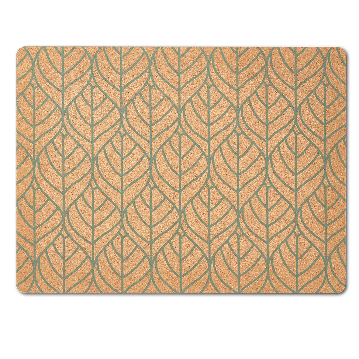 Platzset "Graphic Leaves", Kork, salbei