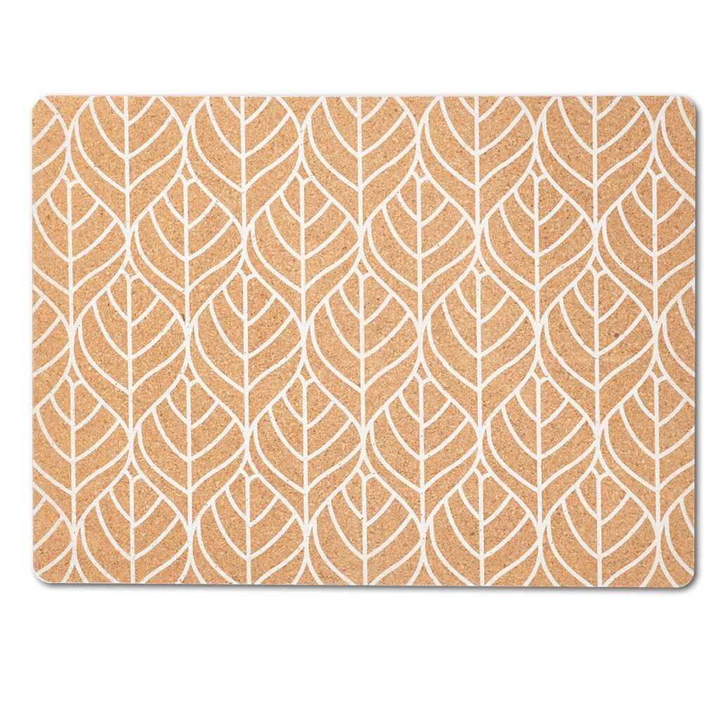 Platzset "Graphic Leave", Kork, weiß