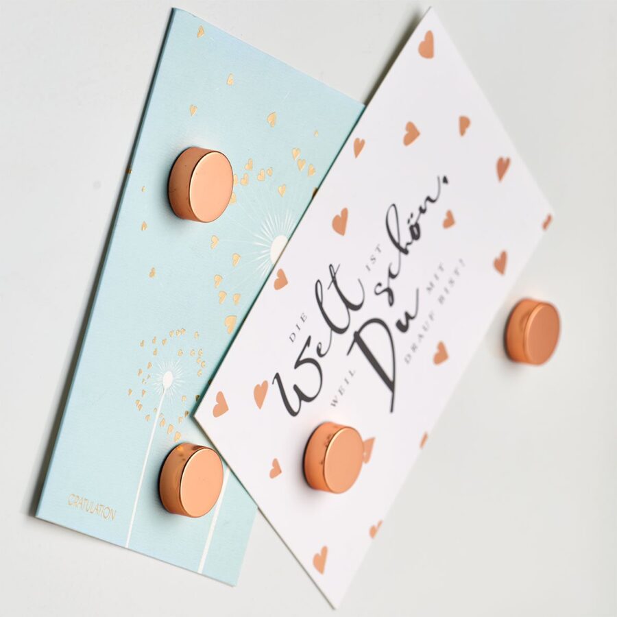 Magnet-Set, 4-tlg., extra stark, Metall, roségold