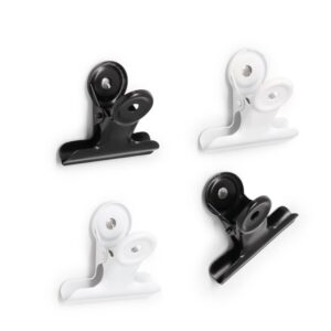 Magnet-Set "Clips", 4-tlg., Metall, schwarz/weiß