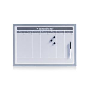 Wochenplaner, magnetisch, Metall/MDF, alugrau