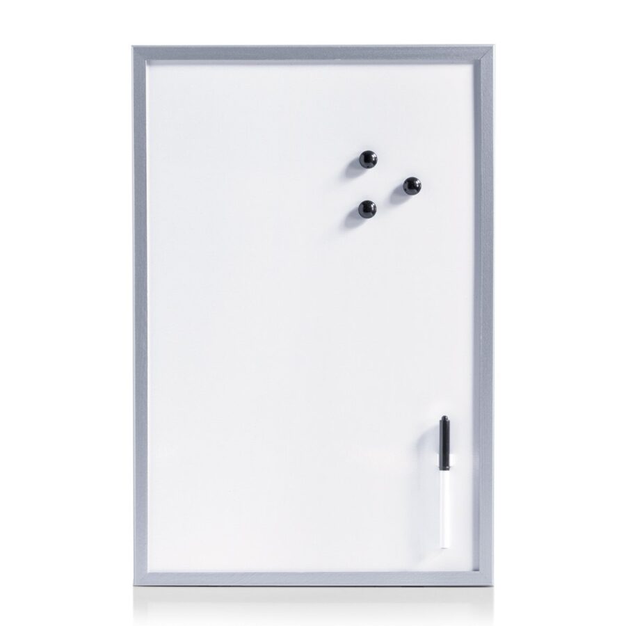 Magnet-/Schreibtafel, Metall/MDF, alugrau