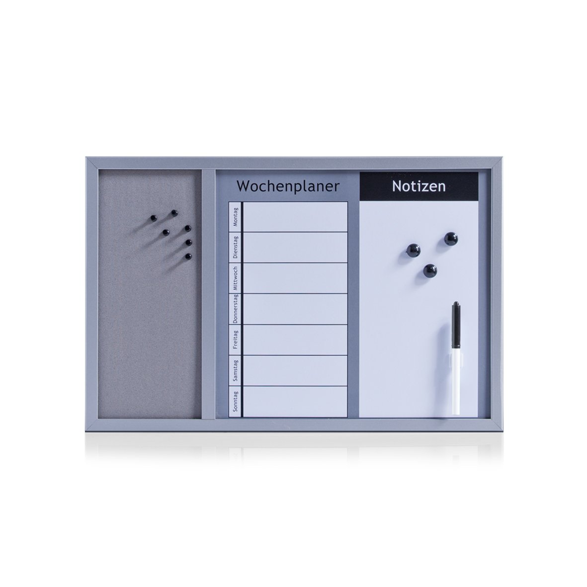 Kombitafel 3-in-1, Metall/MDF, alugrau