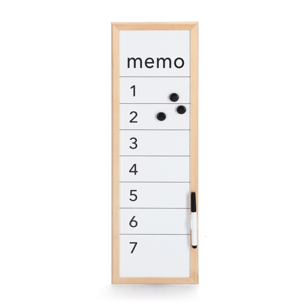 Magnet-/Schreibtafel 'Memo', Metall/Kiefer