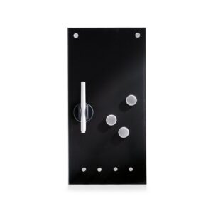 Memoboard m. Haken, Glas, schwarz