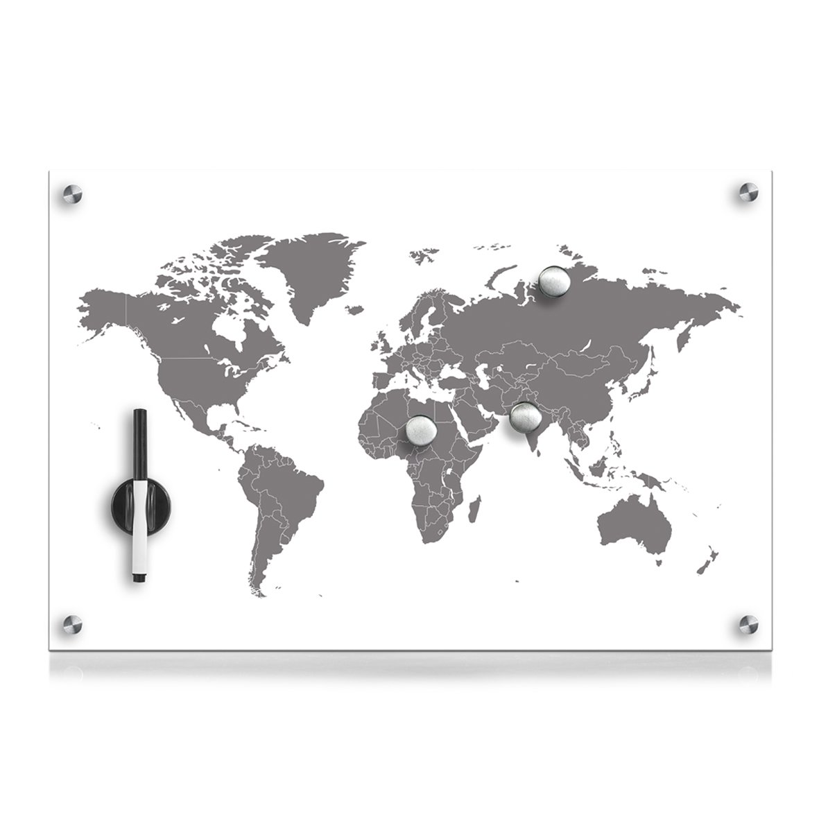 Memoboard 'World map', Glas