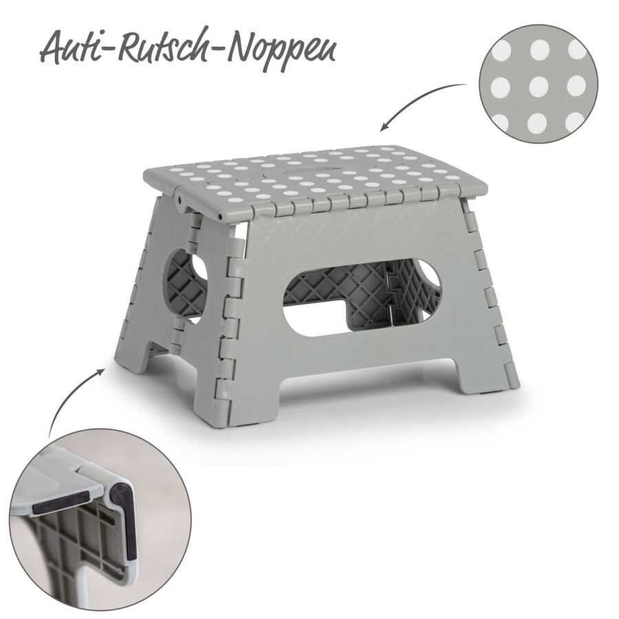 Klapphocker, Kunststoff, grau