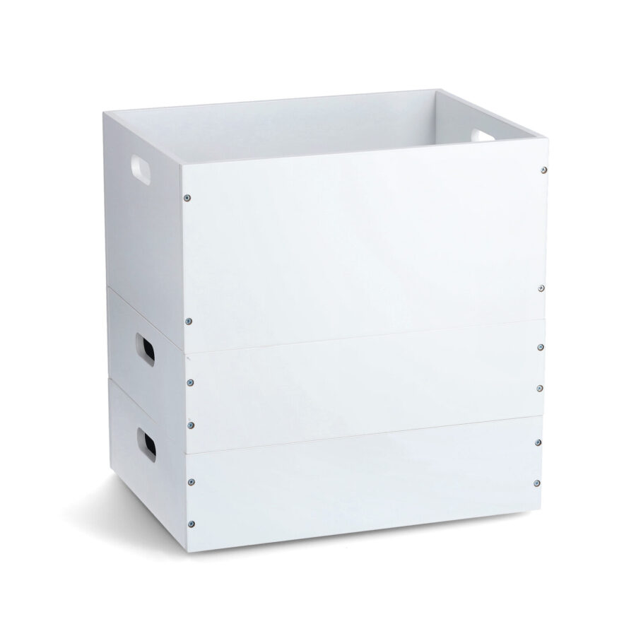 Aufbewahrungskiste, stapelbar, MDF, weiß