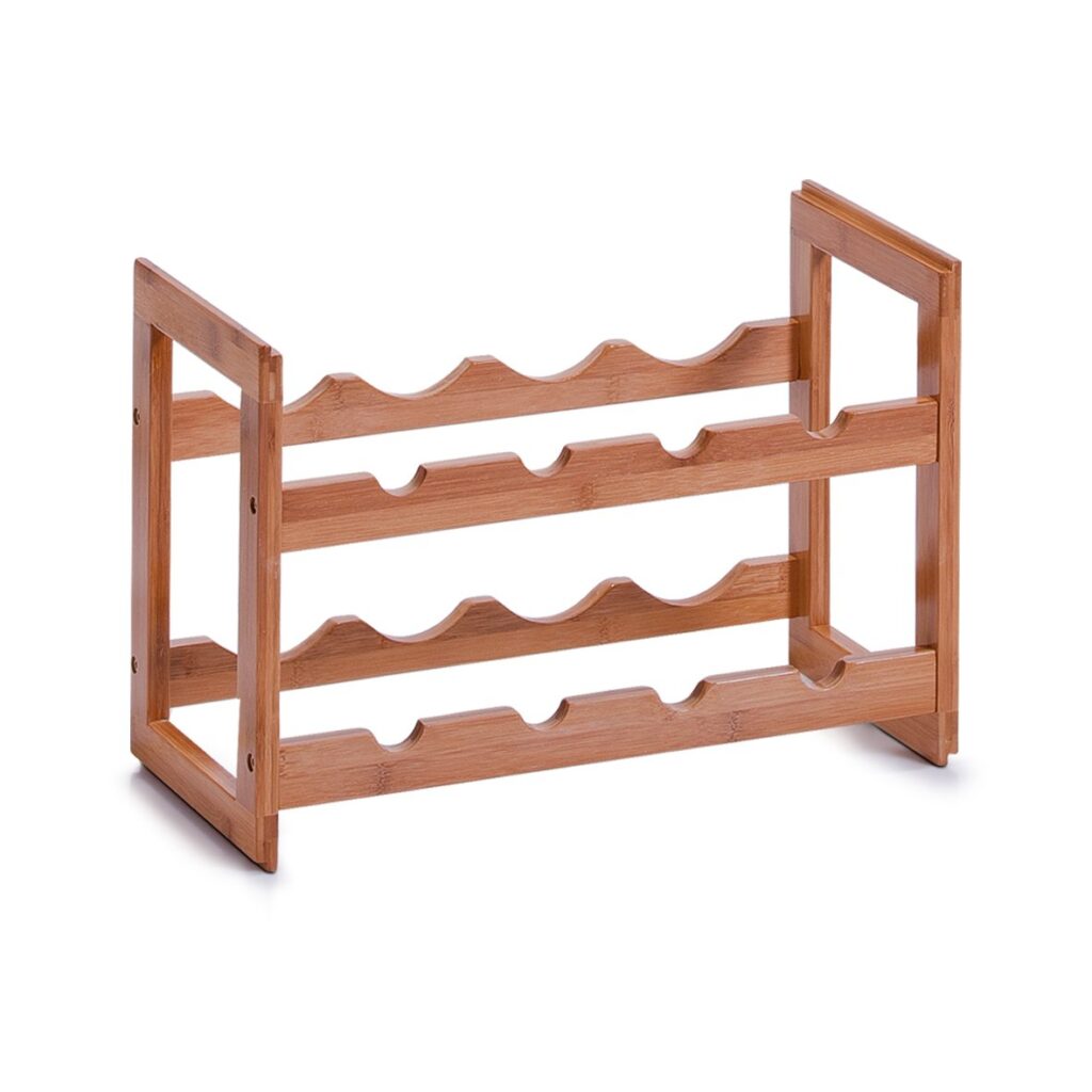 Weinregal für 8 Flaschen, stapelbar, Bambus