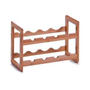 Weinregal für 8 Flaschen, stapelbar, Bambus