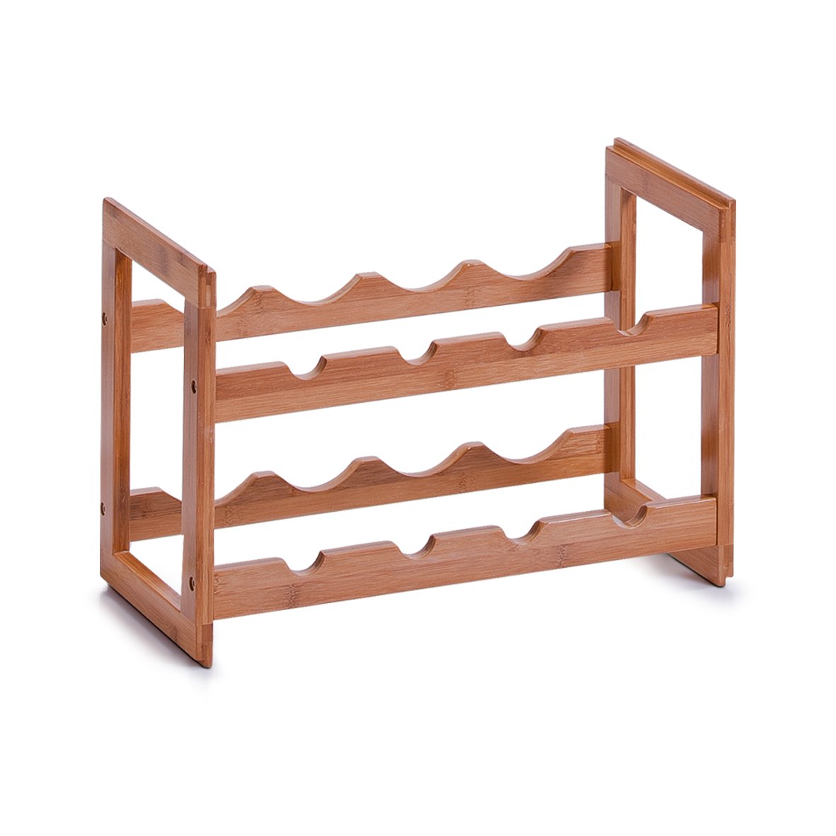 Weinregal für 8 Flaschen, stapelbar, Bambus