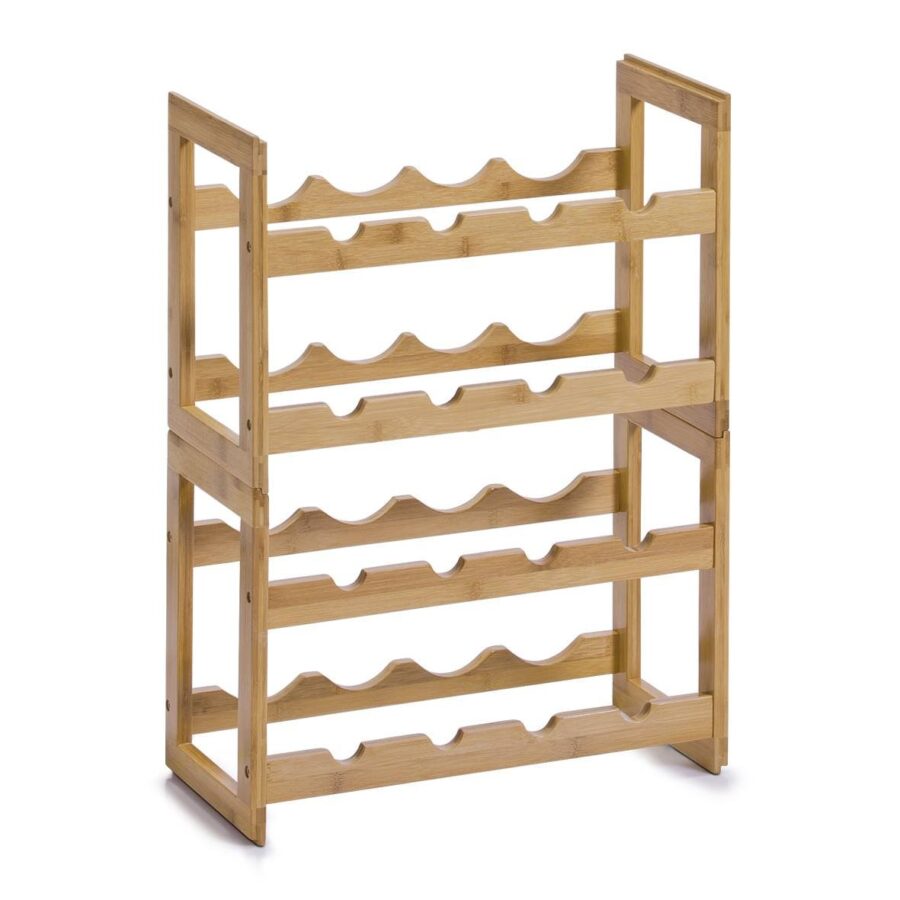 Weinregal für 8 Flaschen, stapelbar, Bambus
