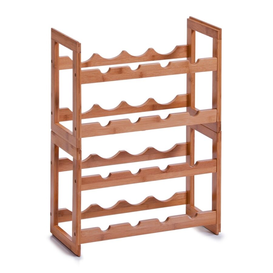Weinregal für 8 Flaschen, stapelbar, Bambus
