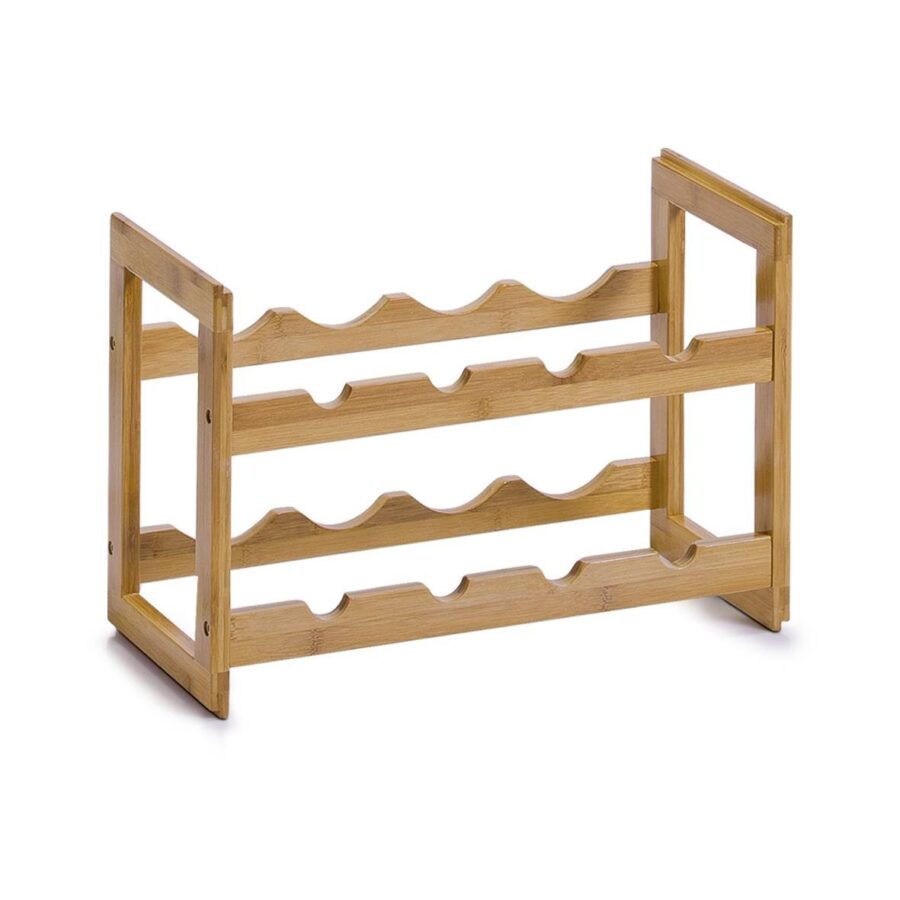 Weinregal für 8 Flaschen, stapelbar, Bambus