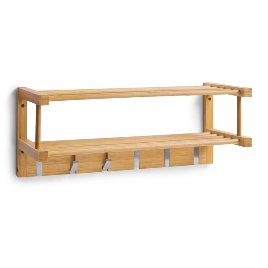 Wandgarderobe, Bambus/Aluminium