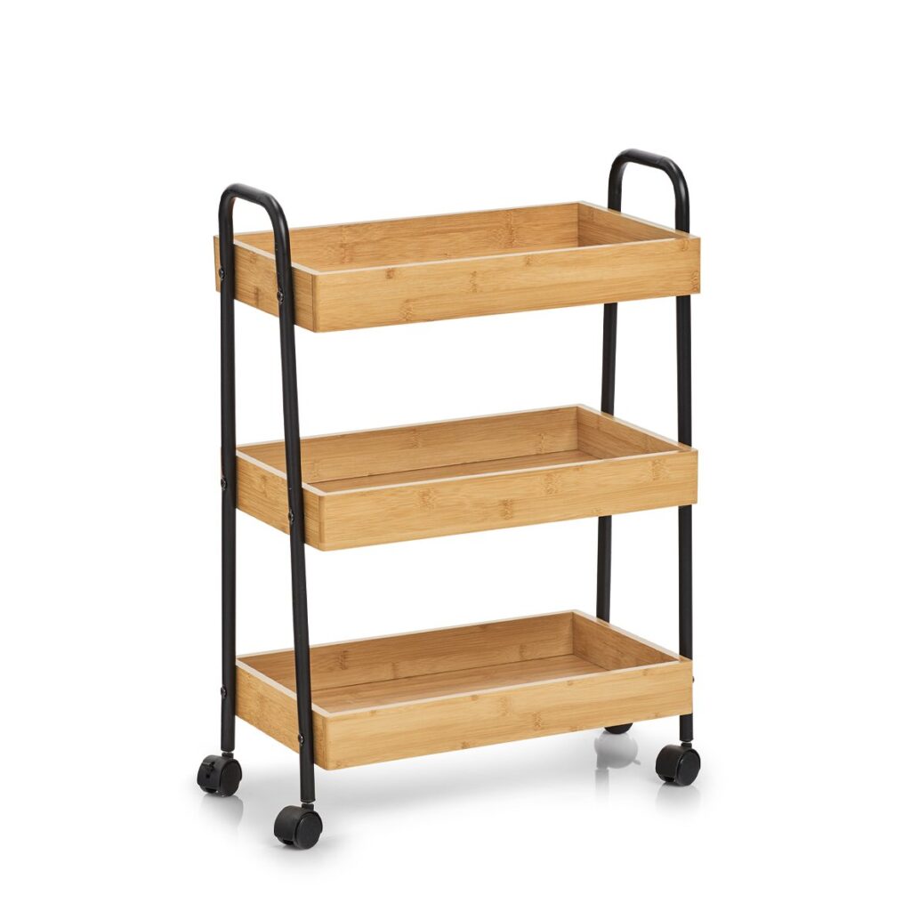 Rollwagen, Bambus/Metall, schwarz