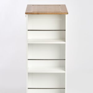 Küchenrollwagen, Bambus/MDF/Metall, weiß