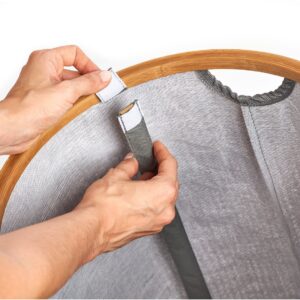 Wäschesammler, 2-fach, Polyester/Bambus, grau