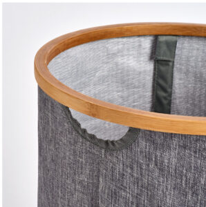 Wäschesammler, Kunstleinen/Bambus, grau