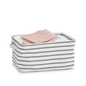 Aufbewahrungskorb "Stripes", Canvas, weiß/grau