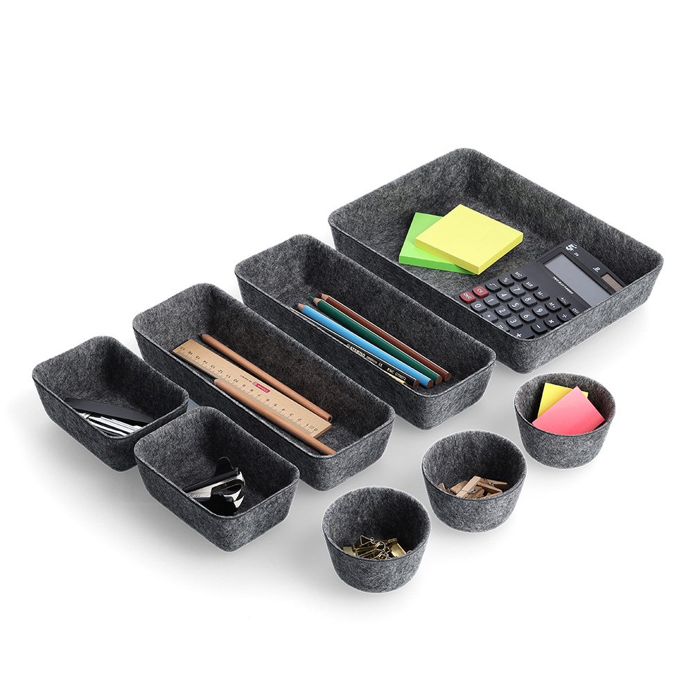 Organizer-Set, 8-tlg., Filz, grau