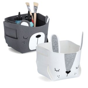 Aufbewahrungskorb "Hase", Filz, weiß