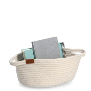 Aufbewahrungskorb, Baumwolle/Polyester, weiß