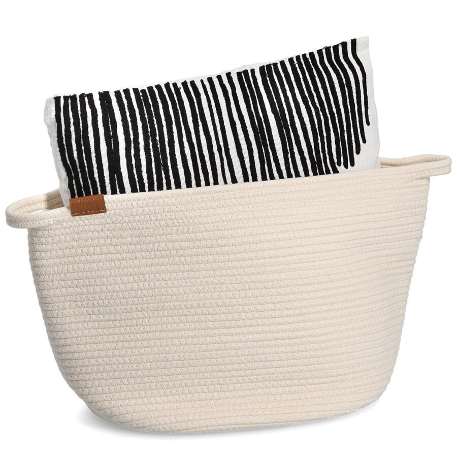 Aufbewahrungskorb, Baumwolle/Polyester, weiß