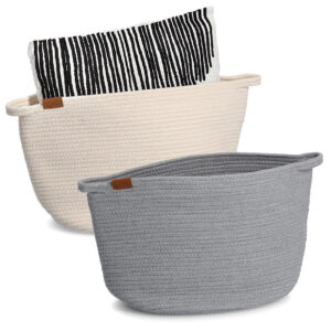 Aufbewahrungskorb, Baumwolle/Polyester, weiß