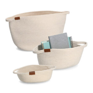 Aufbewahrungskorb, Baumwolle/Polyester, weiß