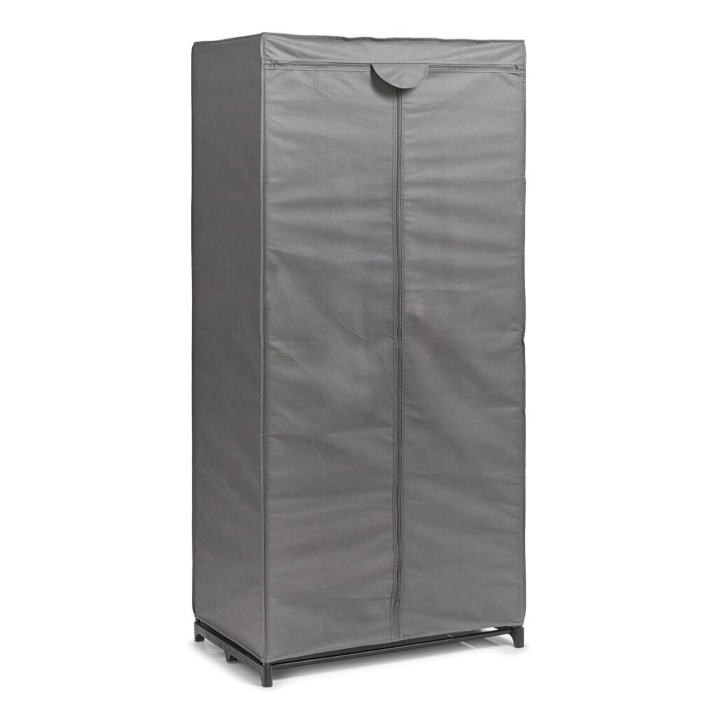 Textil-Schrank, Vlies/Metall, grau