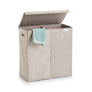 Wäschesammler "Stripes", 2-fach, Vlies, beige