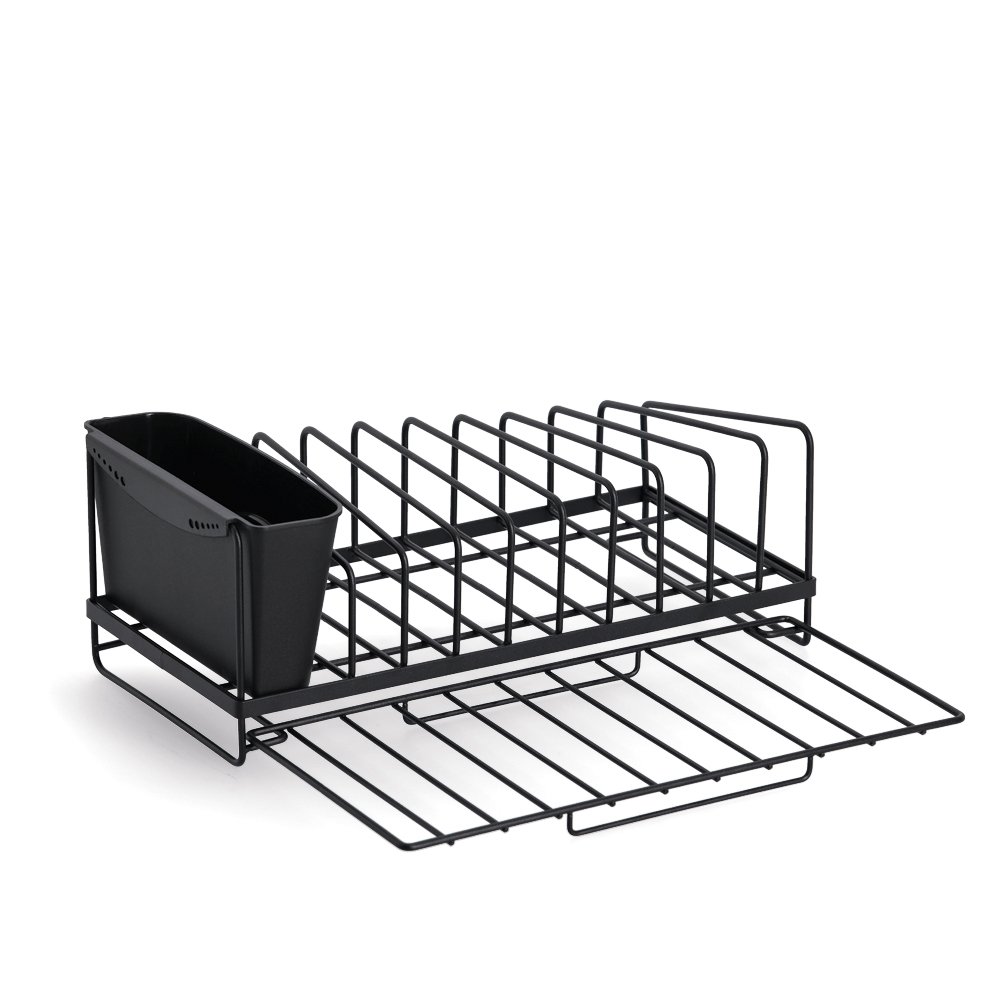 Geschirrabtropfständer, Metall/Kunststoff, schwarz