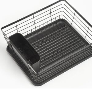 Geschirrabtropfständer, Metall/Kunststoff, schwarz