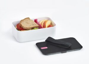 Lunch Box, Kunststoff, weiß/schwarz/pink