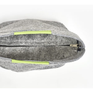 Kühltasche, Filz, grau/grün