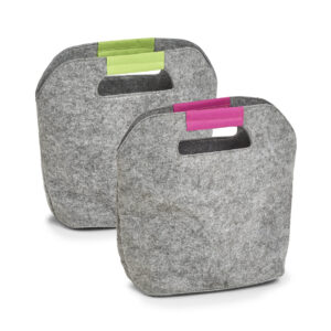 Kühltasche, Filz, grau/grün