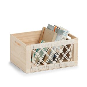 Aufbewahrungskiste "Boho", Holz/Baumwolle