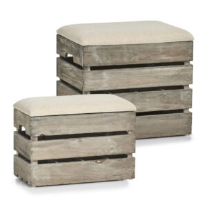 Sitztruhe m. Flascheneinteilung, Holz