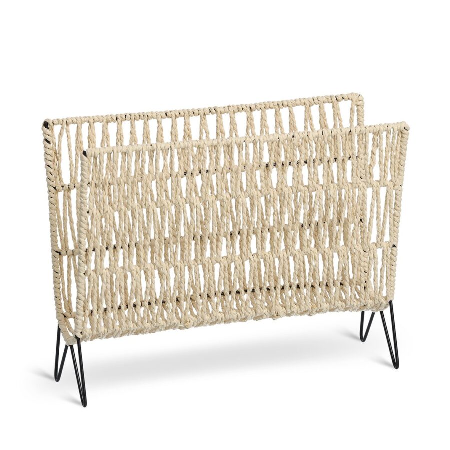 Zeitungsständer "Boho", Eisen/Papiergeflecht