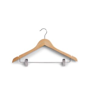 Kleiderbügel-Set m. Clips, 3-tlg., Holz
