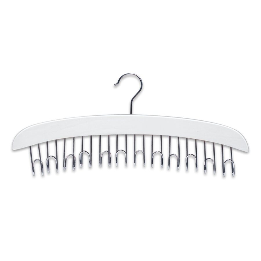 Gürtelhalter, Buche/Metall verchromt, weiß