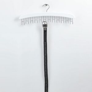 Gürtelhalter, Buche/Metall verchromt, weiß