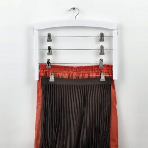 Mehrfach-Rockbügel, Buche/Metall verchromt, weiß