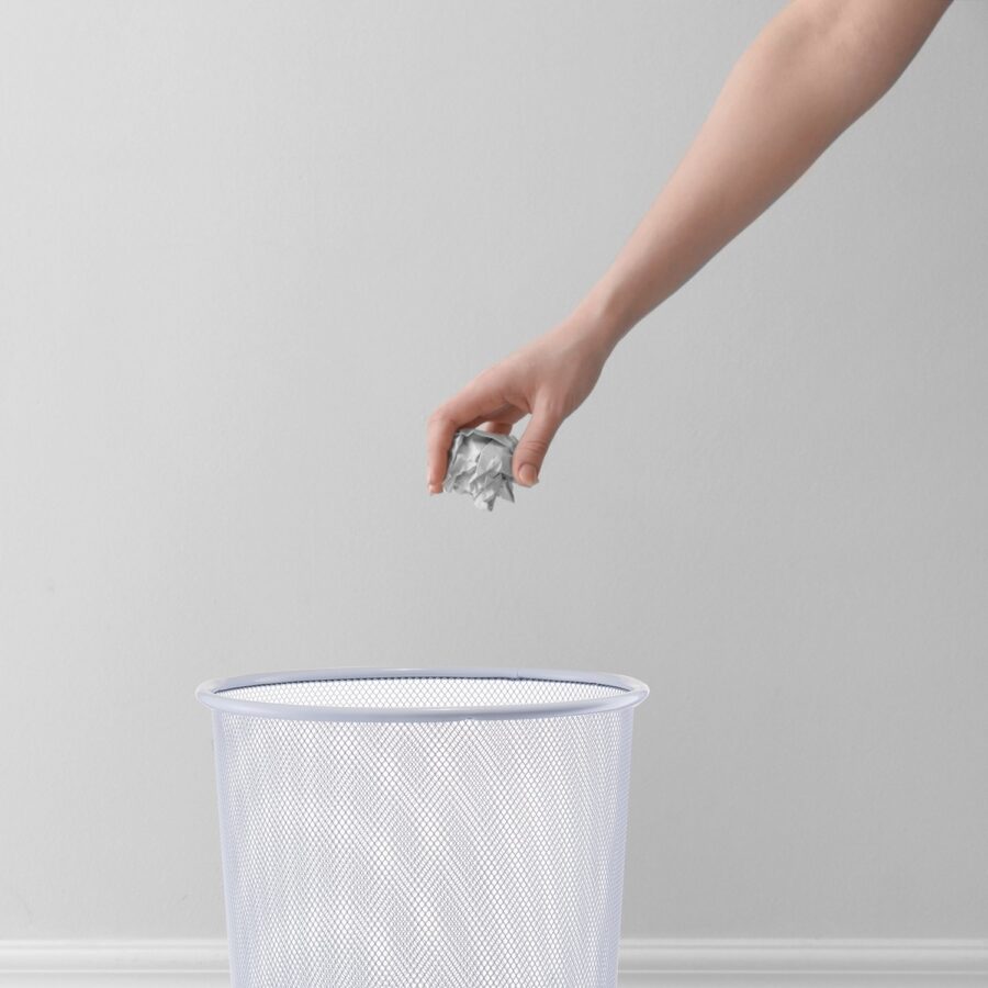 Papierkorb, Mesh, weiß