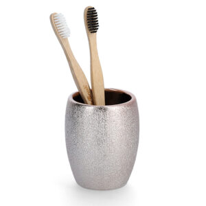 Zahnputzbecher "Glitter", Steinzeug, roségold