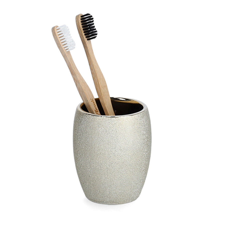 Zahnputzbecher "Glitter", Steinzeug, gold