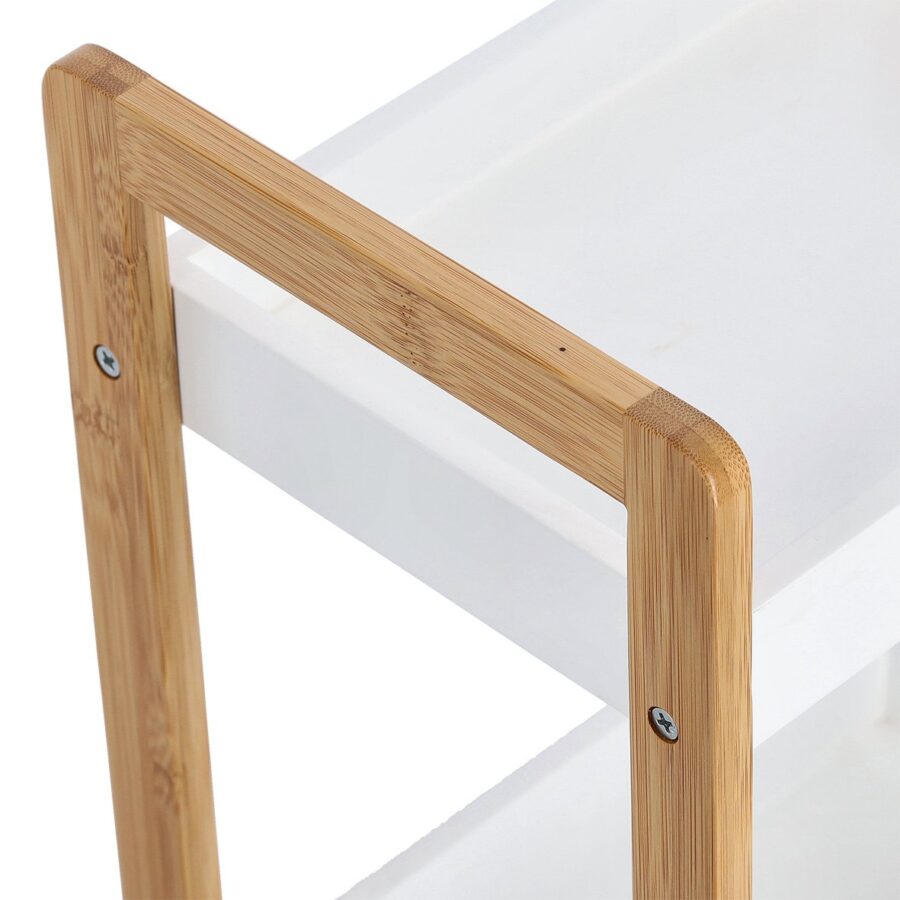 Standregal m. 3 Ablagefächern, Bambus/MDF, weiß