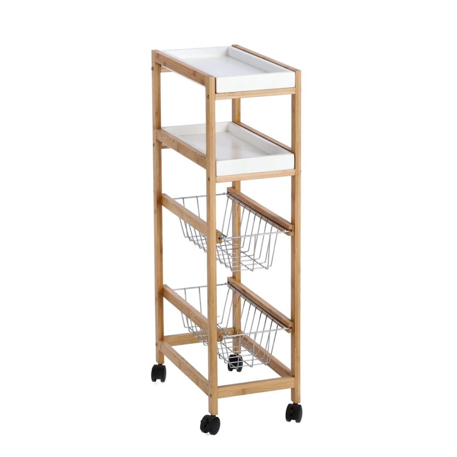 Nischen-Rollwagen, Bambus/MDF/Metall