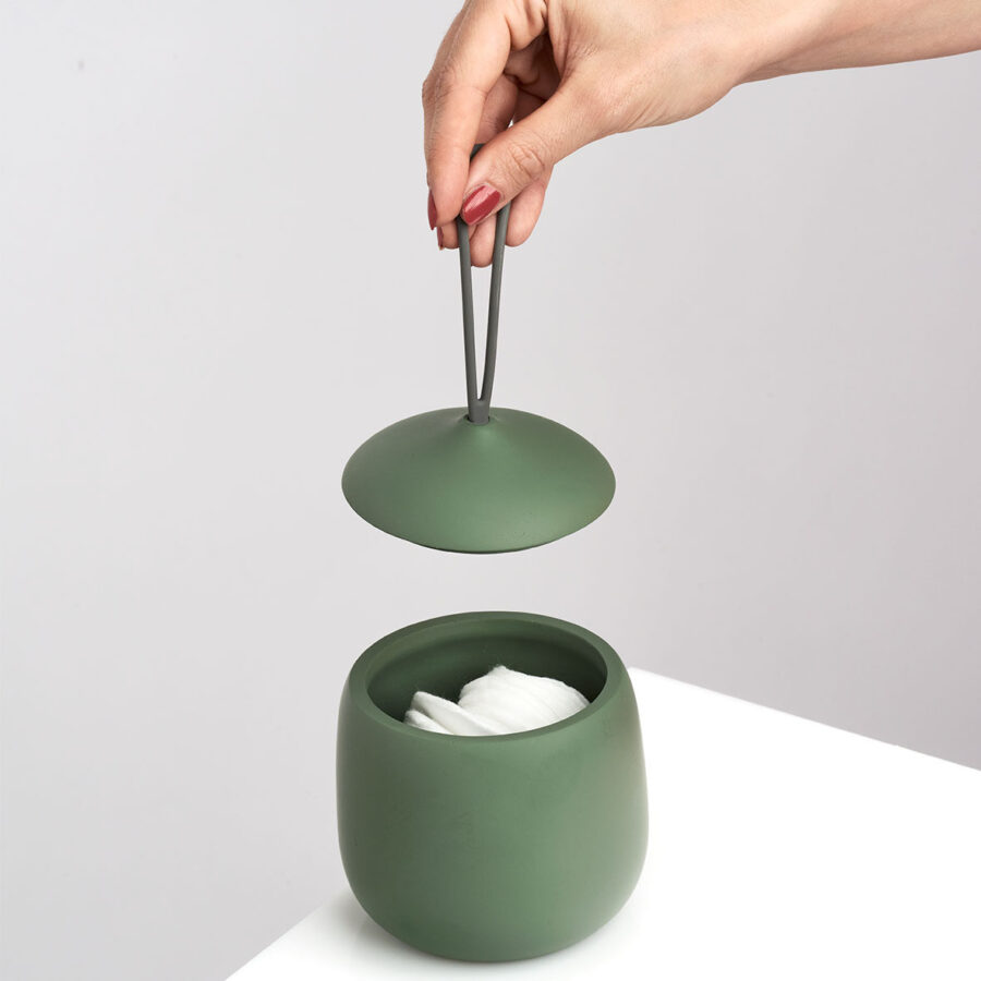 Wattedose 'Modern', Polyresin, salbei